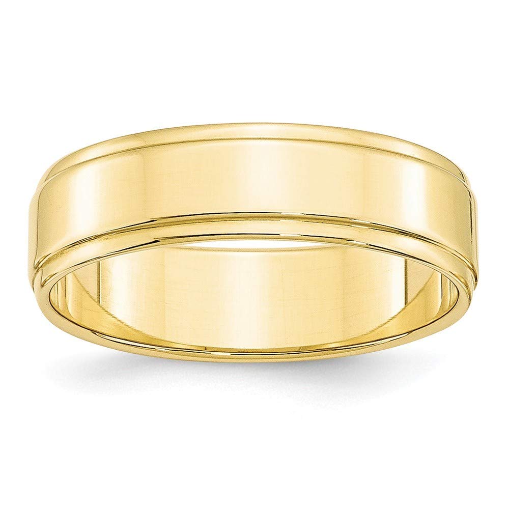10K Flat Step Edge Band Ring for Women - White Gold & Yellow Gold - Sizes 4mm to 10mm (5mm, 6mm, 8mm) - Elegant Wedding, Anniversary & Everyday Jewelry Gift