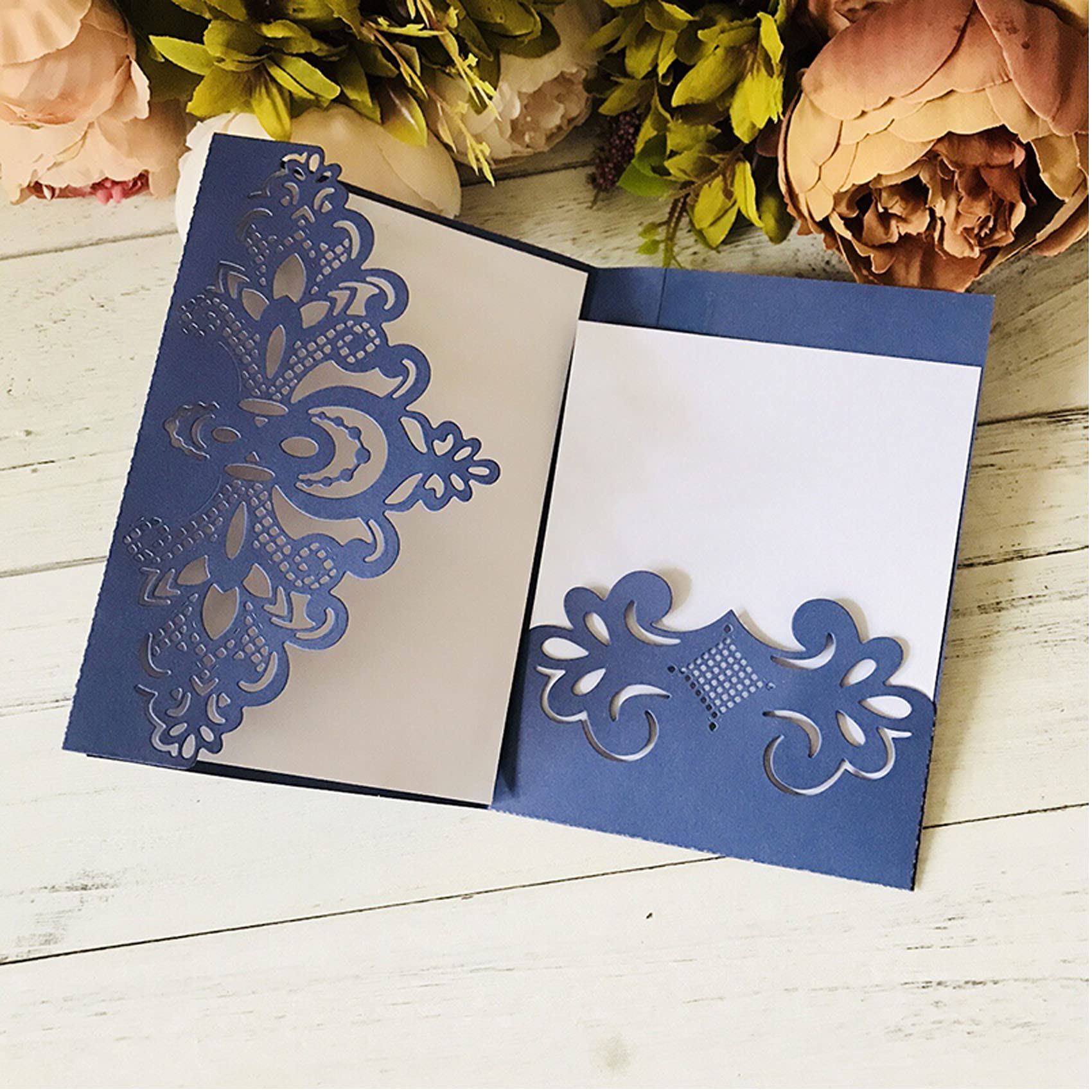 2pcs Lace Flower Metal Die Cuts - Wedding Greeting Card Frame Border Cutting Dies for DIY Scrapbooking, Photo Album, Decorative Embossing & Paper Crafting - Perfect for Handmade Cards, Invitations, and Scrapbook Embellishments