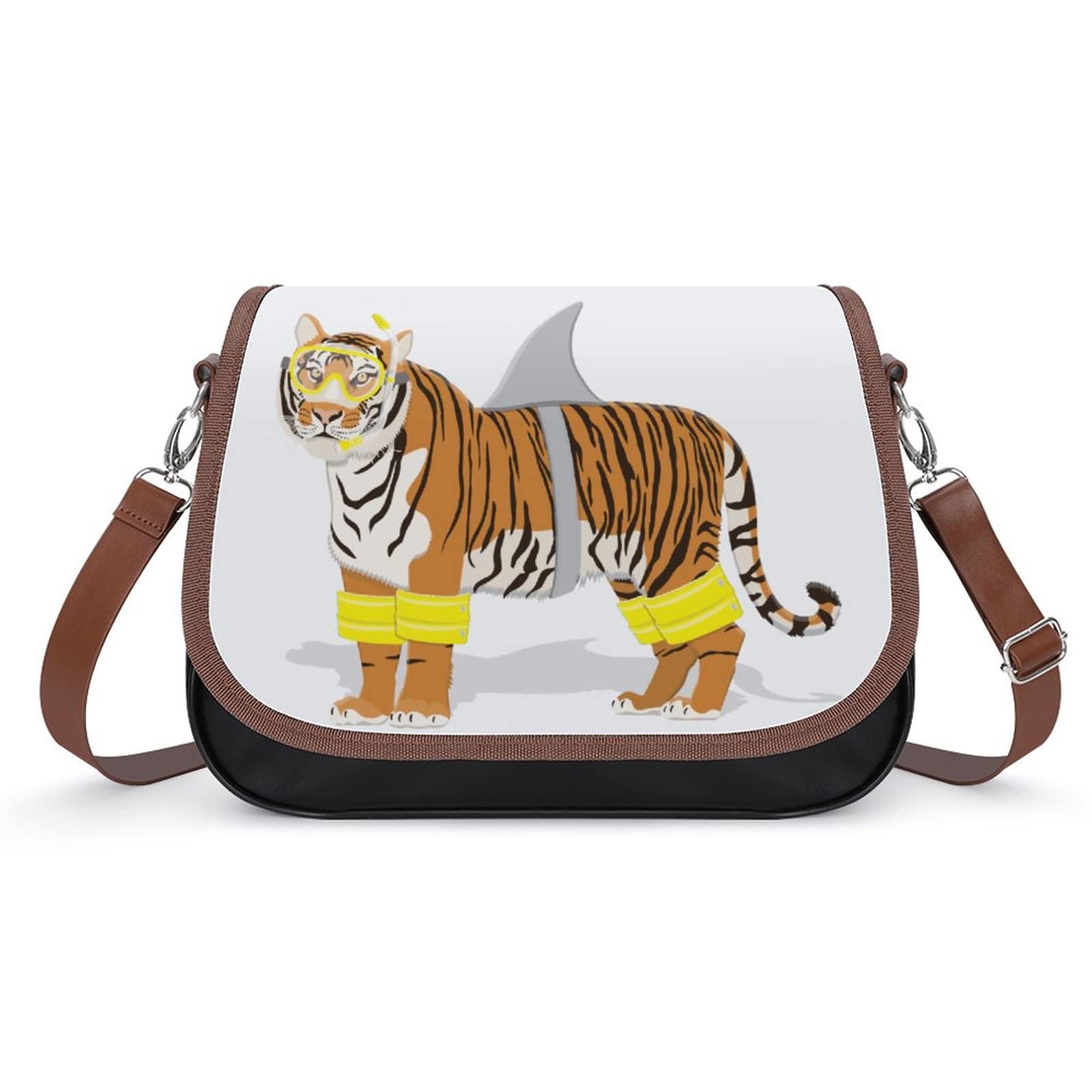 Trendy Printed Crossbody Bags for Women - Stylish Leather Shoulder Bag & Satchel Hobo Purse with Tiger Animal Design - Perfect for City Travel, Shopping & Daily Use