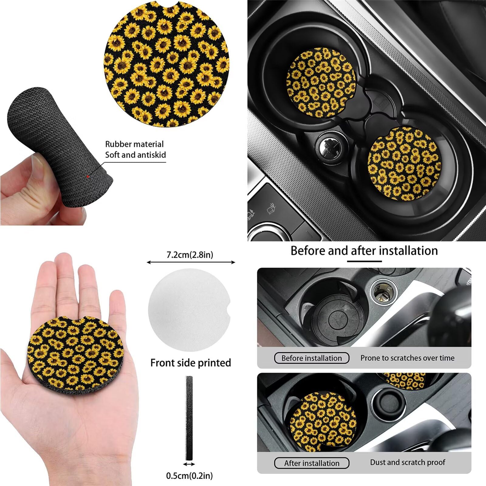 Aesthetic Butterfly Moon Car Seat Covers Set for Women - Steering Wheel Cover, Front & Rear Seat Protectors, Armrest Pad, Coaster & Keychain | Stylish Car Interior Accessories for Daily Commute & Road Trips