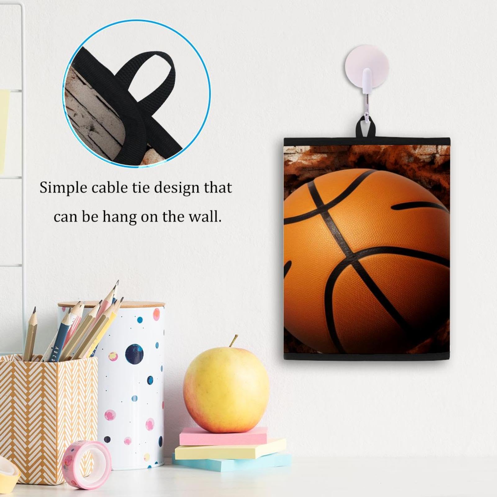 3D Basketball Pattern Pencil Pouch - Small Pen Case for School, Office & Travel - Organize Pens, Pencils & Art Supplies - Perfect for Students, Artists & Professionals