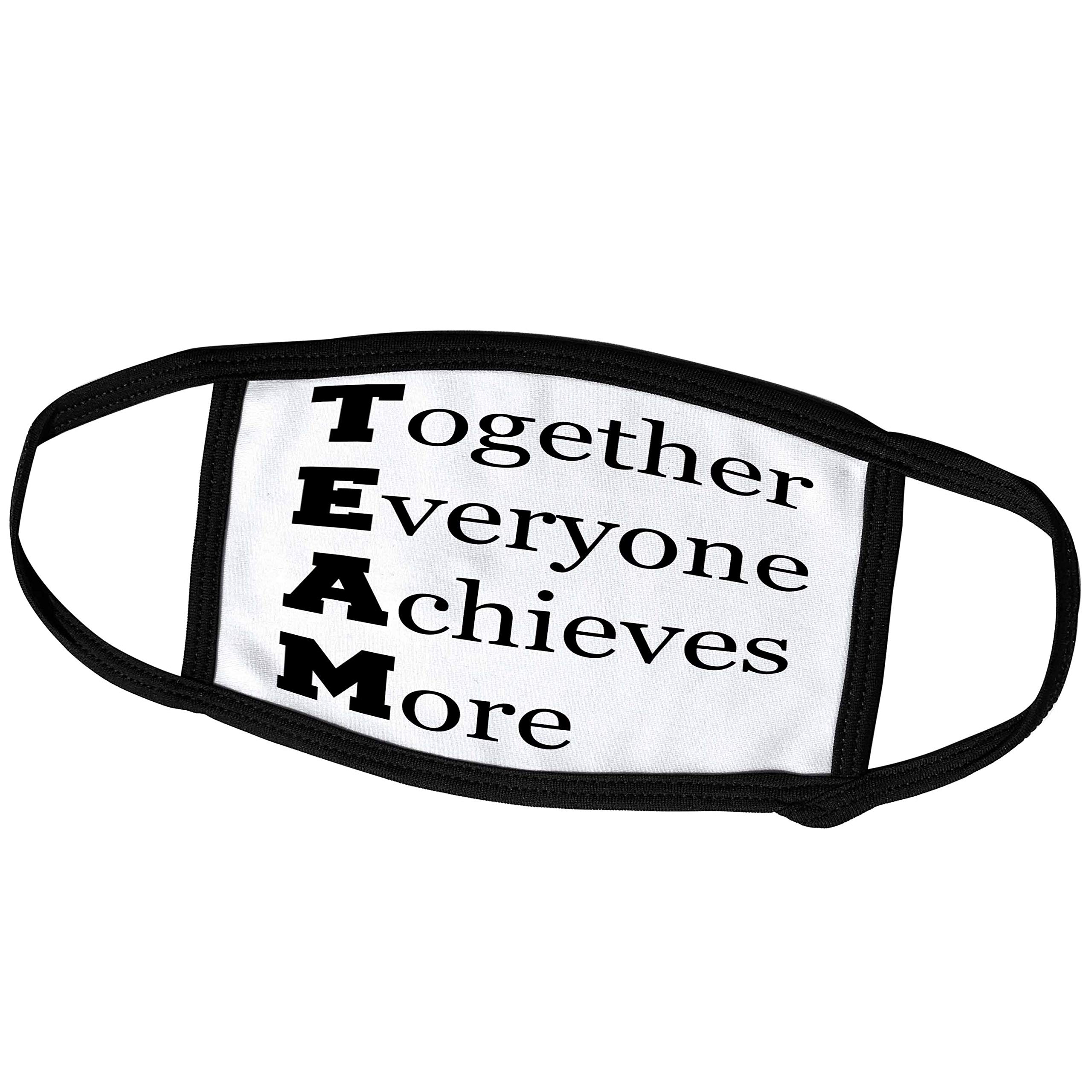 3D Rose Xander Inspirational Quote Team Together Everyone Achieves More Face Mask - Motivational Cotton Face Covering for Work, School & Team Building Activities - Reusable & Washable (fm_216421_2)