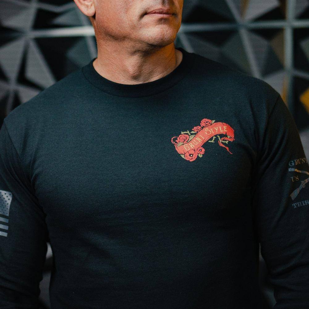 Liberty or Death Long Sleeve Shirt - Black Cotton Tee for Men | Patriotic American Apparel for Casual Wear & Outdoor Activities