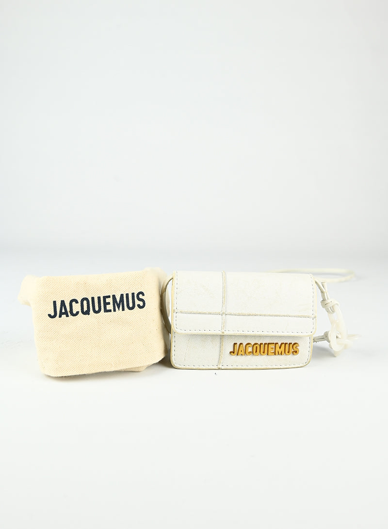 Jacquemus Mini Le Bello White Leather Crossbody Bag - Perfect for Parties, Dates & Everyday Use