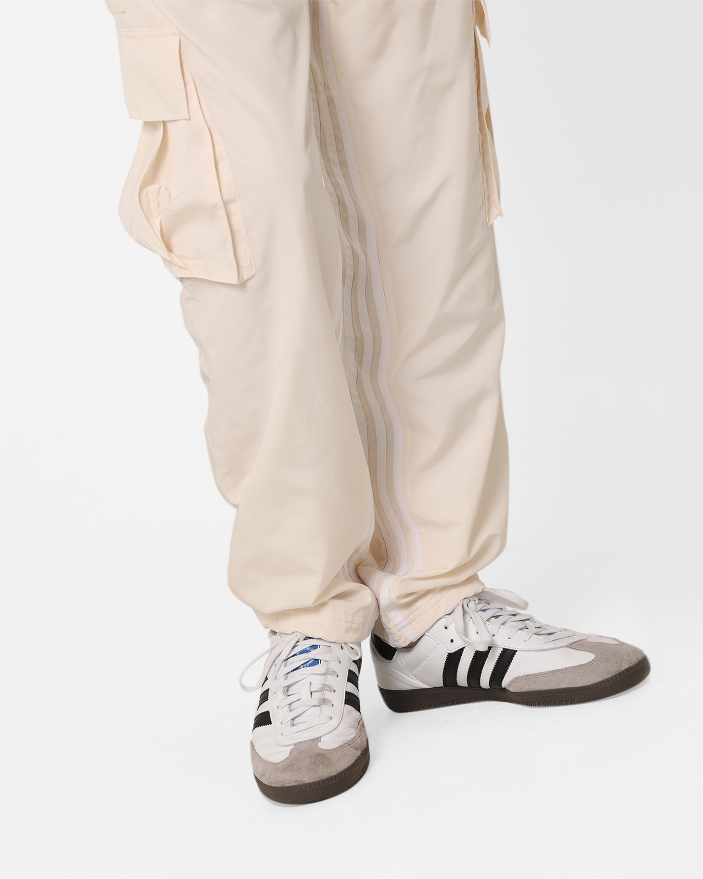 Adidas Metro Cargo Pants for Men - Wonder White | Stylish Streetwear Joggers with Multiple Pockets | Perfect for Casual Wear, Gym & Outdoor Activities
