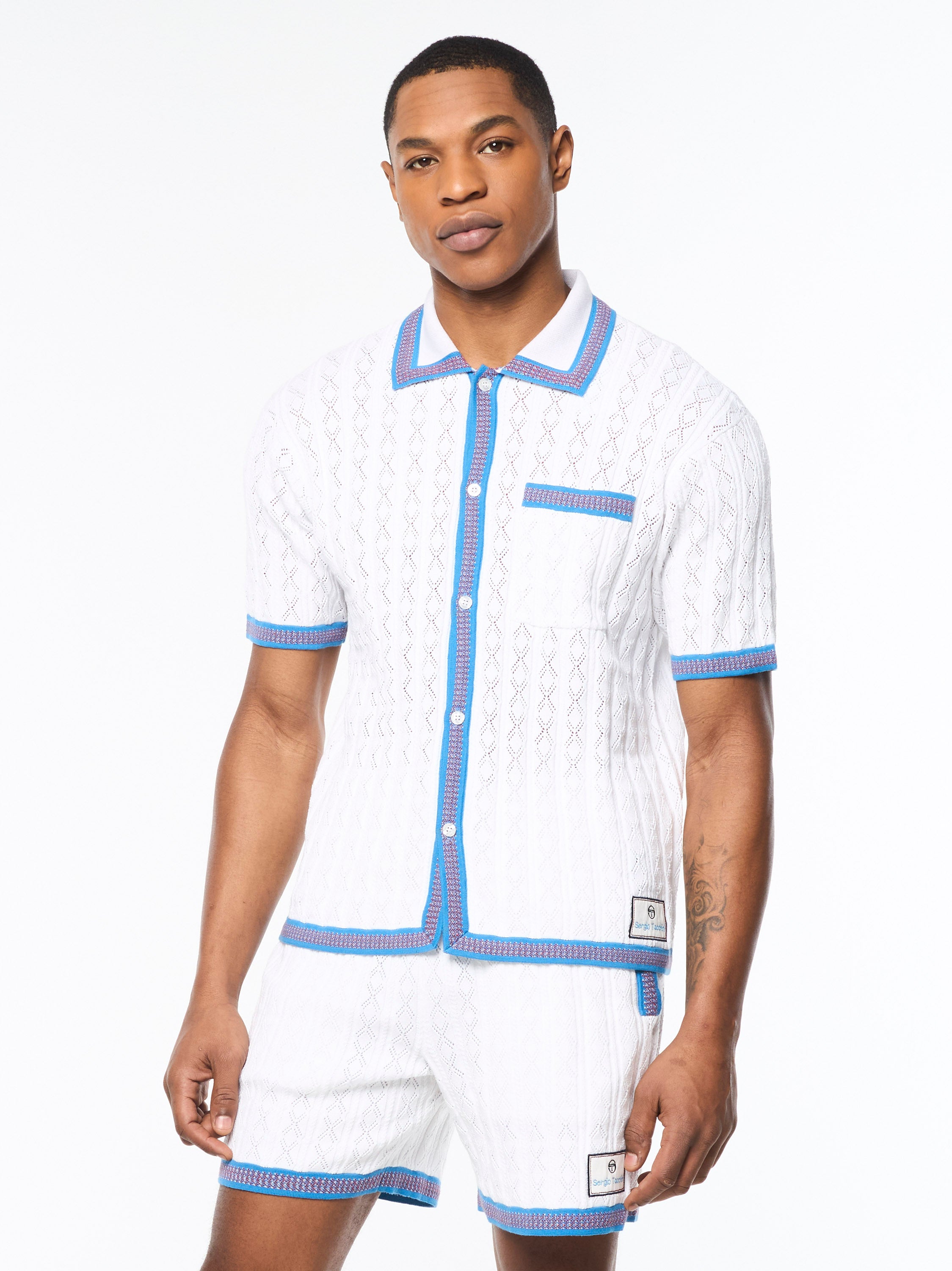 Aldo Pointelle Polo Shirt for Men - Breathable Cotton Knit, Slim Fit, Brilliant White - Perfect for Casual Wear, Office & Summer Outfits