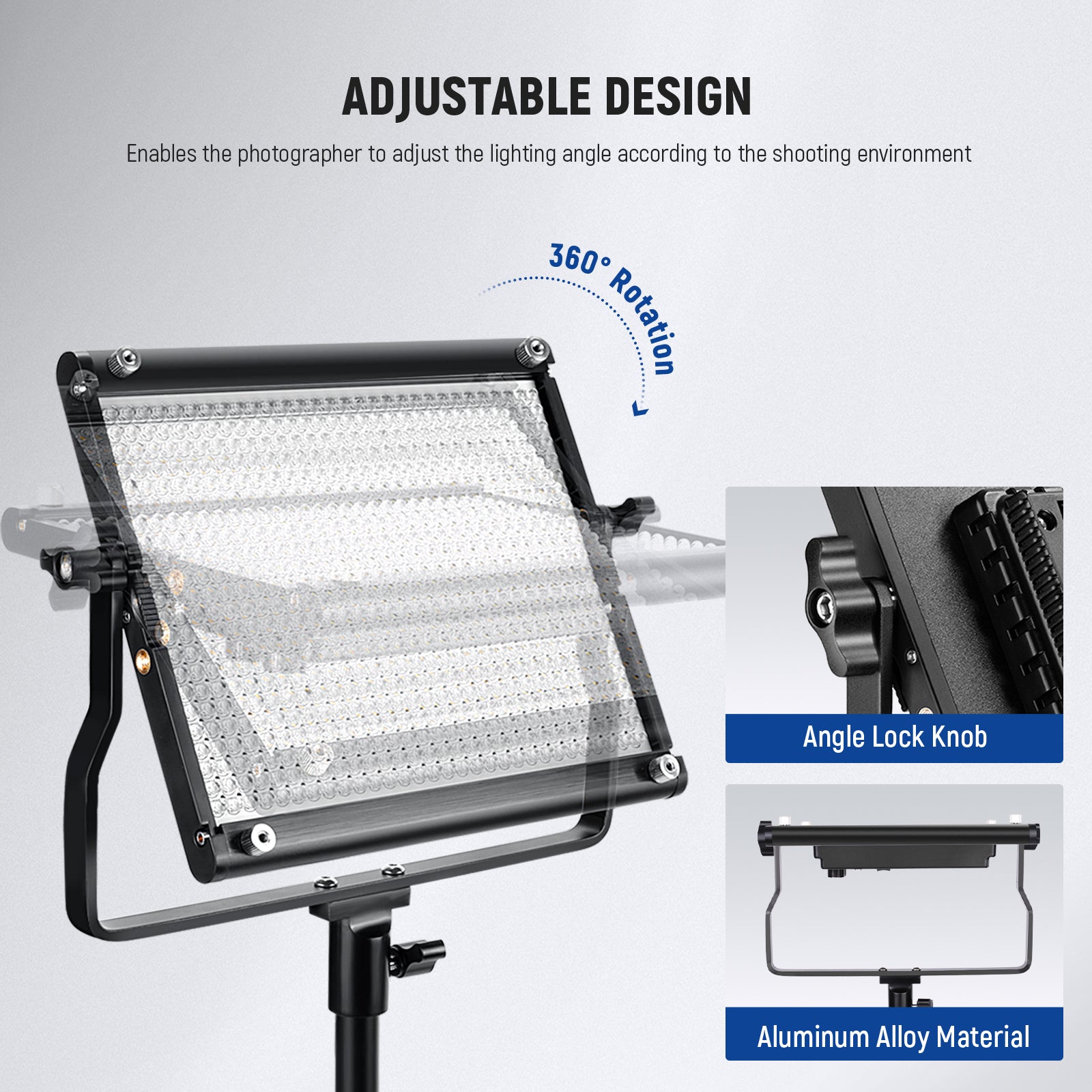 NEEWER 2 Pack NL660 Bi-Color LED Video Light Panel Kit - 3200K to 5600K Adjustable, Dimmable Lighting for YouTube Videos, Photography, Live Streaming & Studio Production