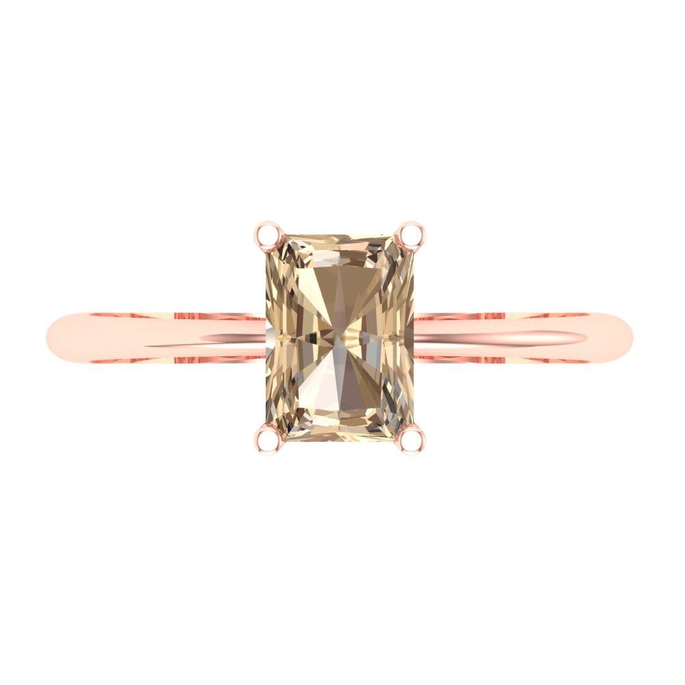 1.0 ct Radiant Cut Yellow Moissanite Engagement Ring - 14k Rose Gold Solitaire Wedding Band for Women | Anniversary, Bridal Jewelry Gift | Perfect for Proposals & Special Occasions