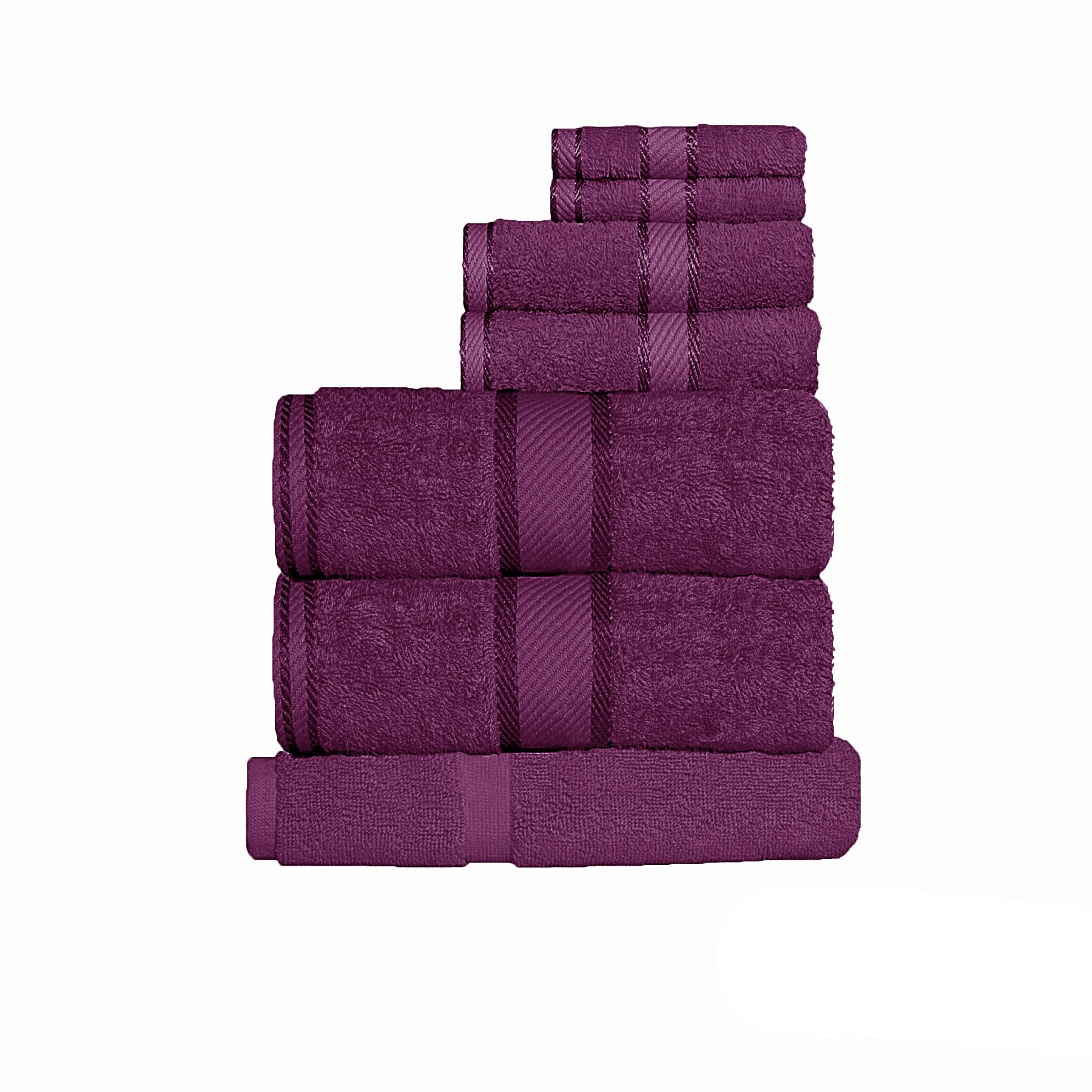 Premium 550gsm Cotton 7-Piece Towel Set - Ultra Soft & Absorbent Bath Towels, Hand Towels & Washcloths - Luxury Shiraz Collection for Spa, Bathroom & Guest Use