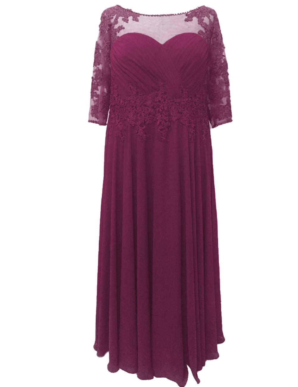 Elegant Plus Size Mother of The Bride Dresses with Sleeves - Formal Evening Gown for Wedding Guest - Perfect for Church Ceremonies, Receptions & Special Occasions