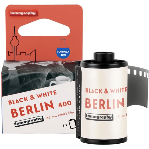 LOMOGRAPHY Berlin Kino Black & White 400 ISO 35mm Film (36 Exposures) - Perfect for Street Photography & Vintage Film Aesthetics