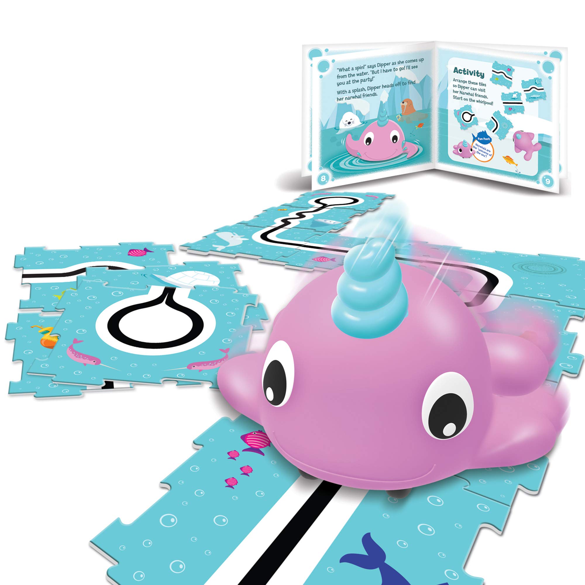 Learning Resources Coding Critters Go Pets Dipper the Narwhal - 14-Piece STEM Coding Toy for Kids Ages 4+, Screen-Free Early Programming & Interactive Learning Toy for Toddlers - Perfect for Homeschool, Classroom & Playroom Educational Activities