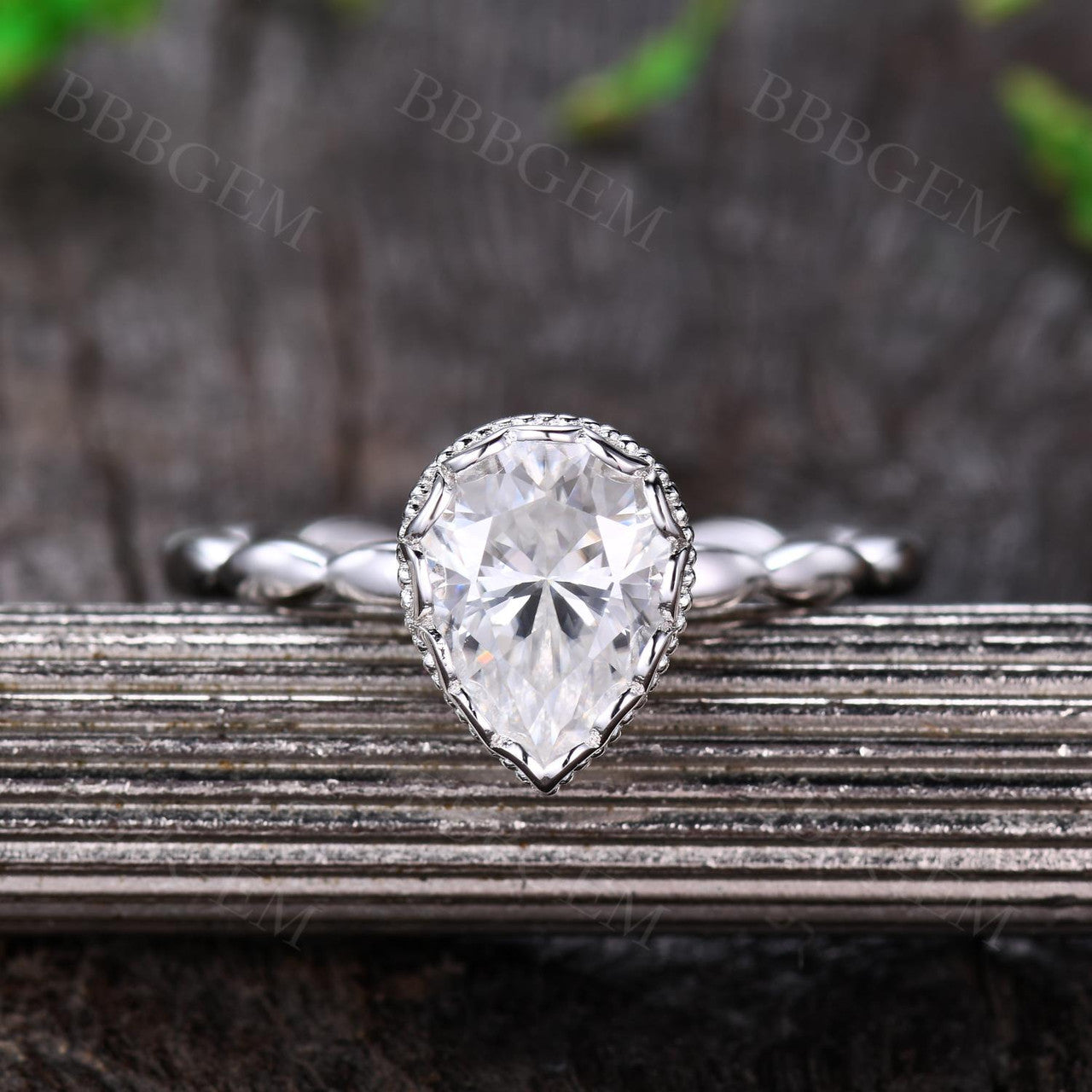 1.25 Carat Pear Cut Moissanite Engagement Ring in Rose Gold Bezel Setting - Perfect for Proposals, Weddings & Anniversaries