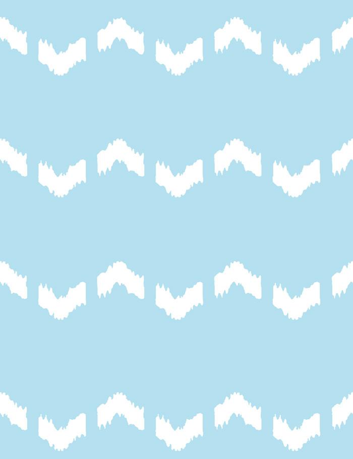 Fes Zag Wallpaper by Wallshoppe - Premium Baby Blue Peel & Stick Wallpaper for Nursery, Bedroom, or Home Office Decor