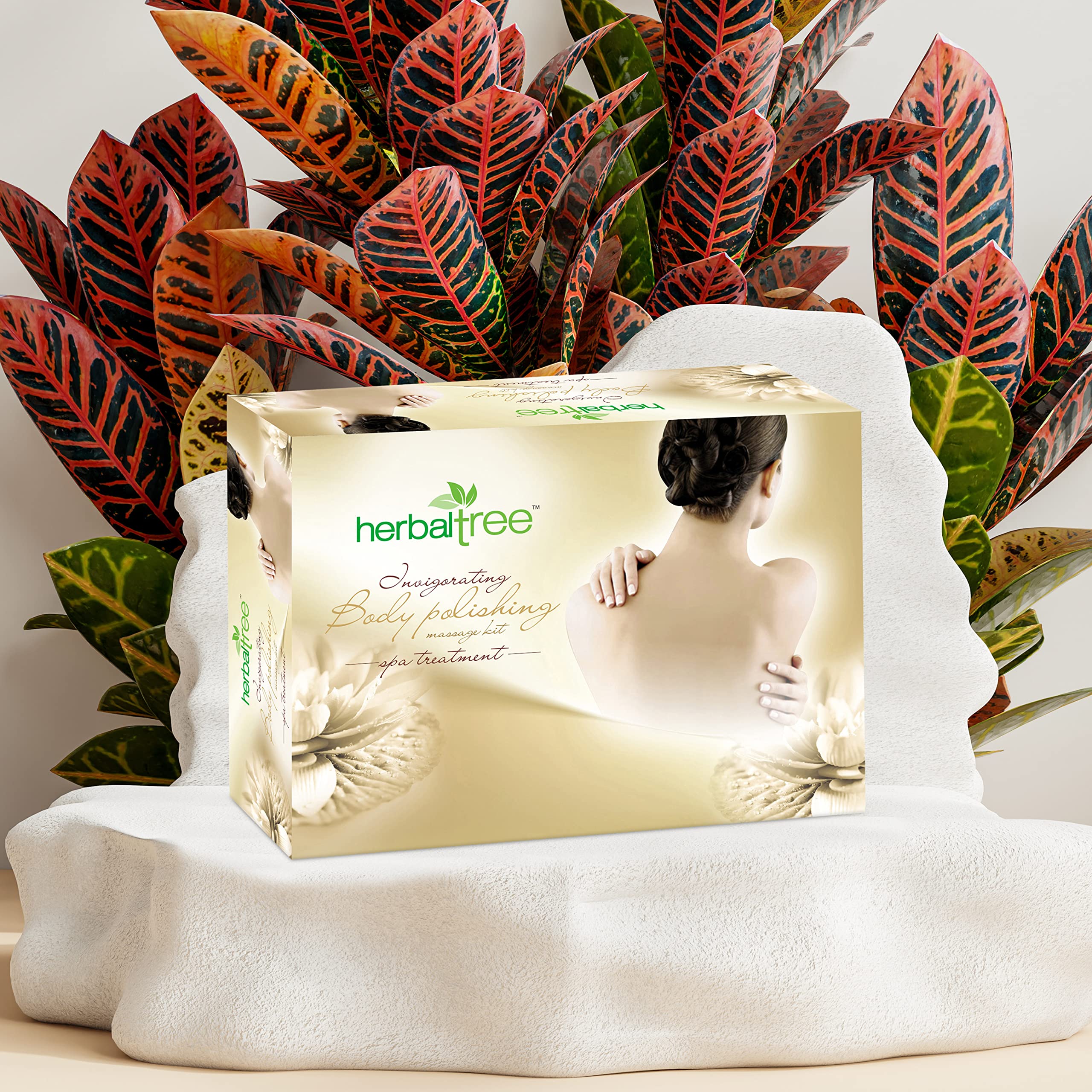 Herbal Tree Body Polishing Massage Kit - Exfoliating & Moisturizing Spa Treatment for Body Toning, Instant Whitening & Tan Removal (950g) | Perfect for At-Home Spa Days, Self-Care Routines & Gift Giving - Women & Men