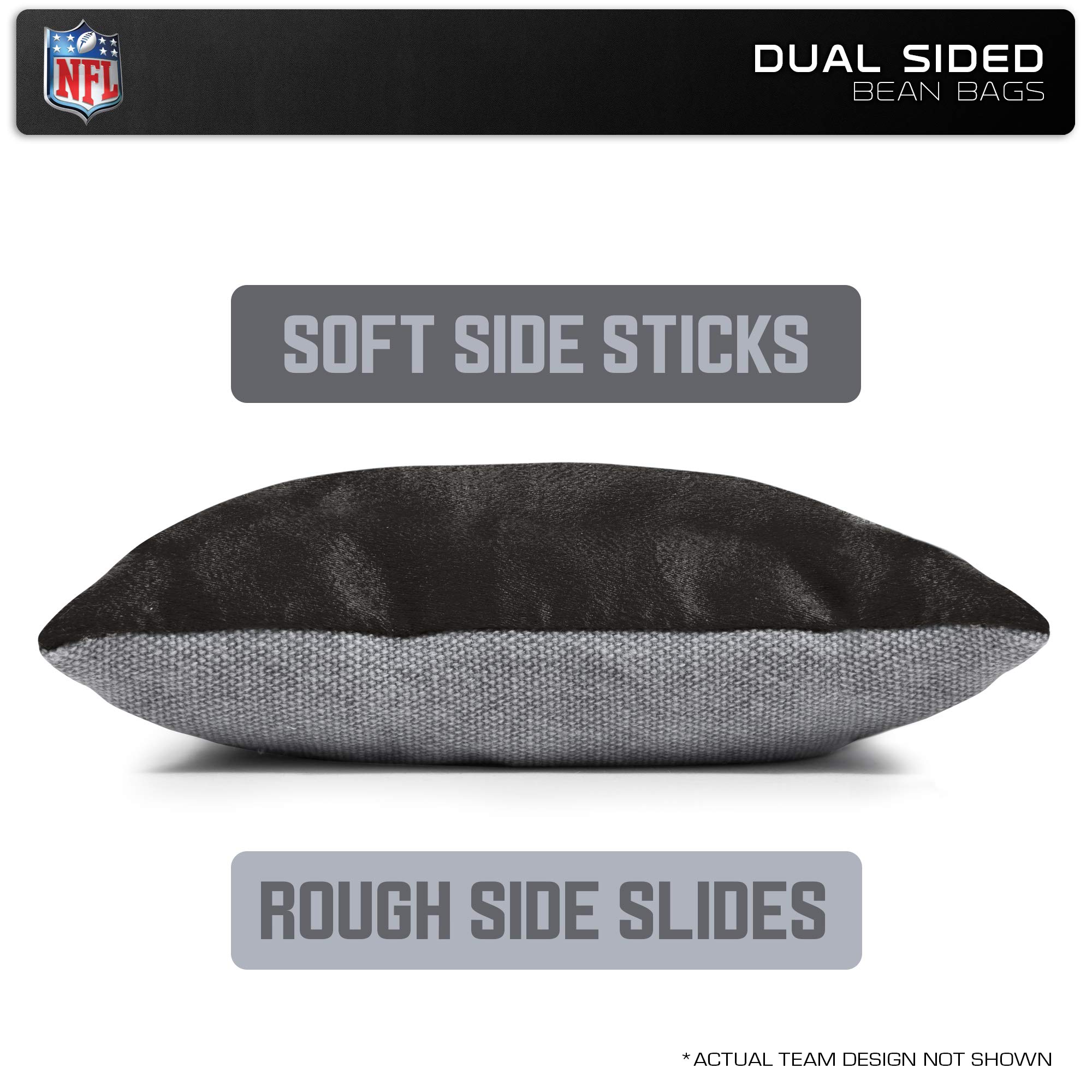 Wild Sports NFL Pittsburgh Steelers Dual-Sided Cornhole Bean Bags - Premium 4-Pack Toss Bags for Backyard Games, Tailgating & Outdoor Parties