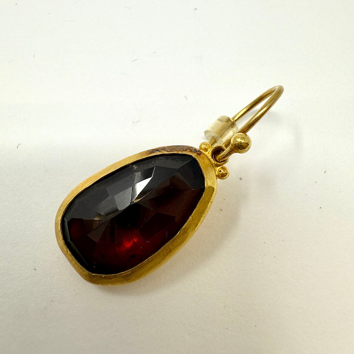 24K Matte Gold Garnet Dangle Earrings for Women - Handmade Luxury Jewelry Gift for Birthday, Anniversary & Special Occasions - Perfect for Evening Parties, Weddings & Date Nights