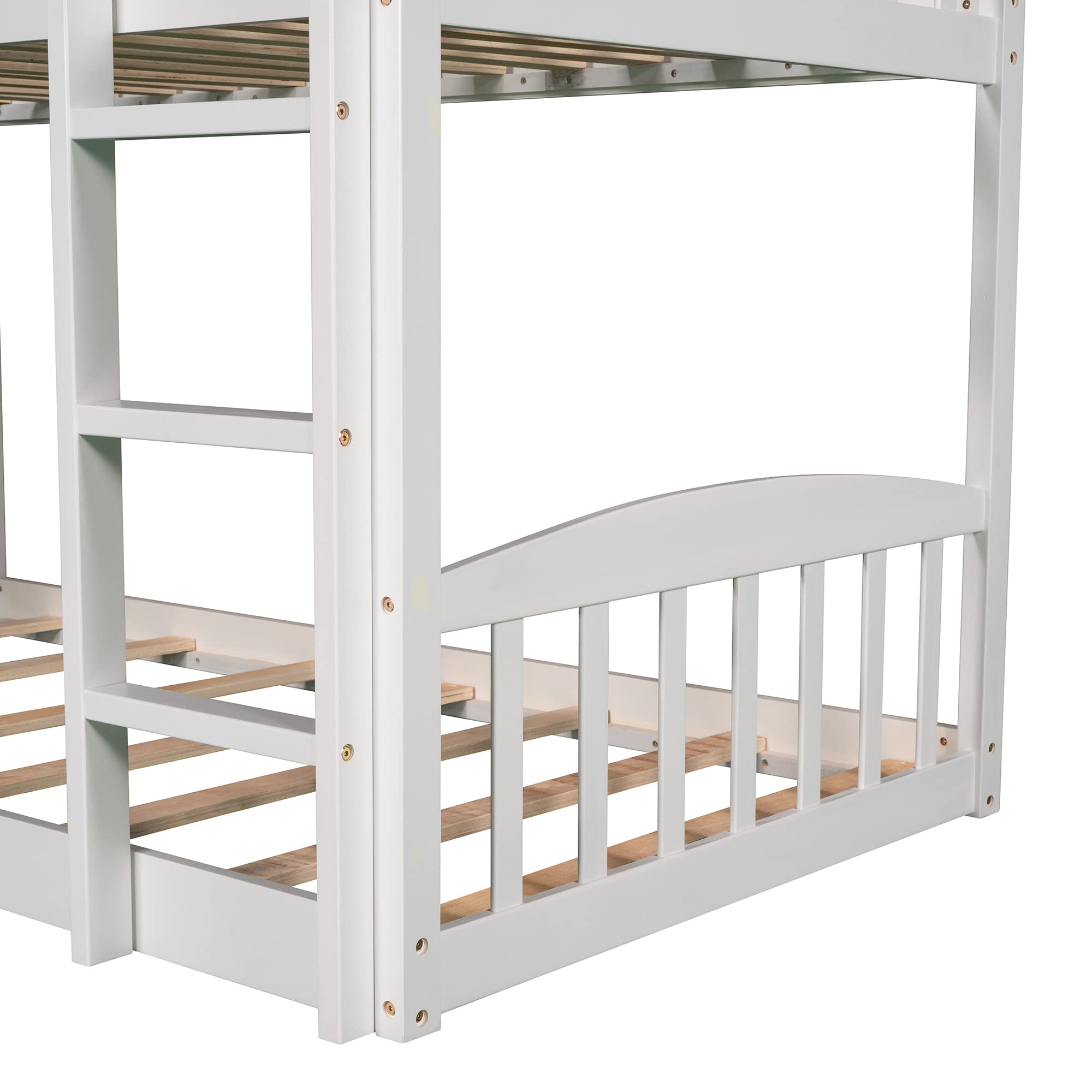 Bellemave Twin Over Twin Bunk Bed with Slide - Kids Playhouse Bunk Bed for Boys & Girls - Fun & Safe Toddler Bedroom Furniture (White) - Perfect for Small Spaces, Shared Rooms & Play Areas