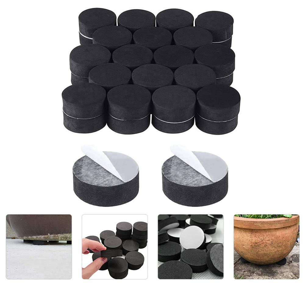 DOITOOL 48-Pack EVA Flower Pot Pads - Round Plant Pot Risers for Indoor Houseplants, Container Feet & Mats - Protects Floors & Tables from Water Damage (Ideal for Home, Office, Balcony & Garden Use)
