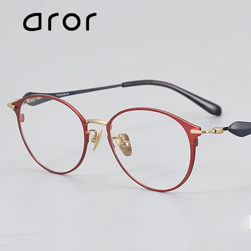 Aror Unisex Full Rim Big Round Titanium Acetate Eyeglasses 44913 - Stylish Lightweight Frames for Men & Women - Perfect for Reading, Work, and Everyday Fashion