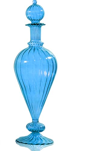 Refillable Empty Perfume Bottles for Essential Oils & Fragrance Oils - Decorative Blue Glass Bottles with Dropper - Perfect for DIY Perfume Making, Aromatherapy, Home Decor & Egyptian Style Organizing