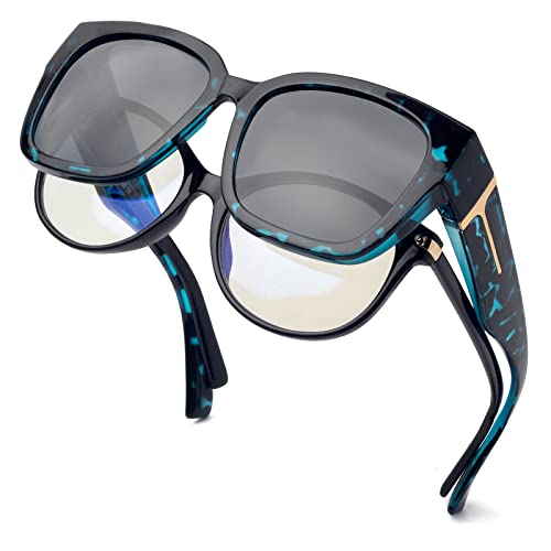 Blue Leopard Frame/Grey Lens