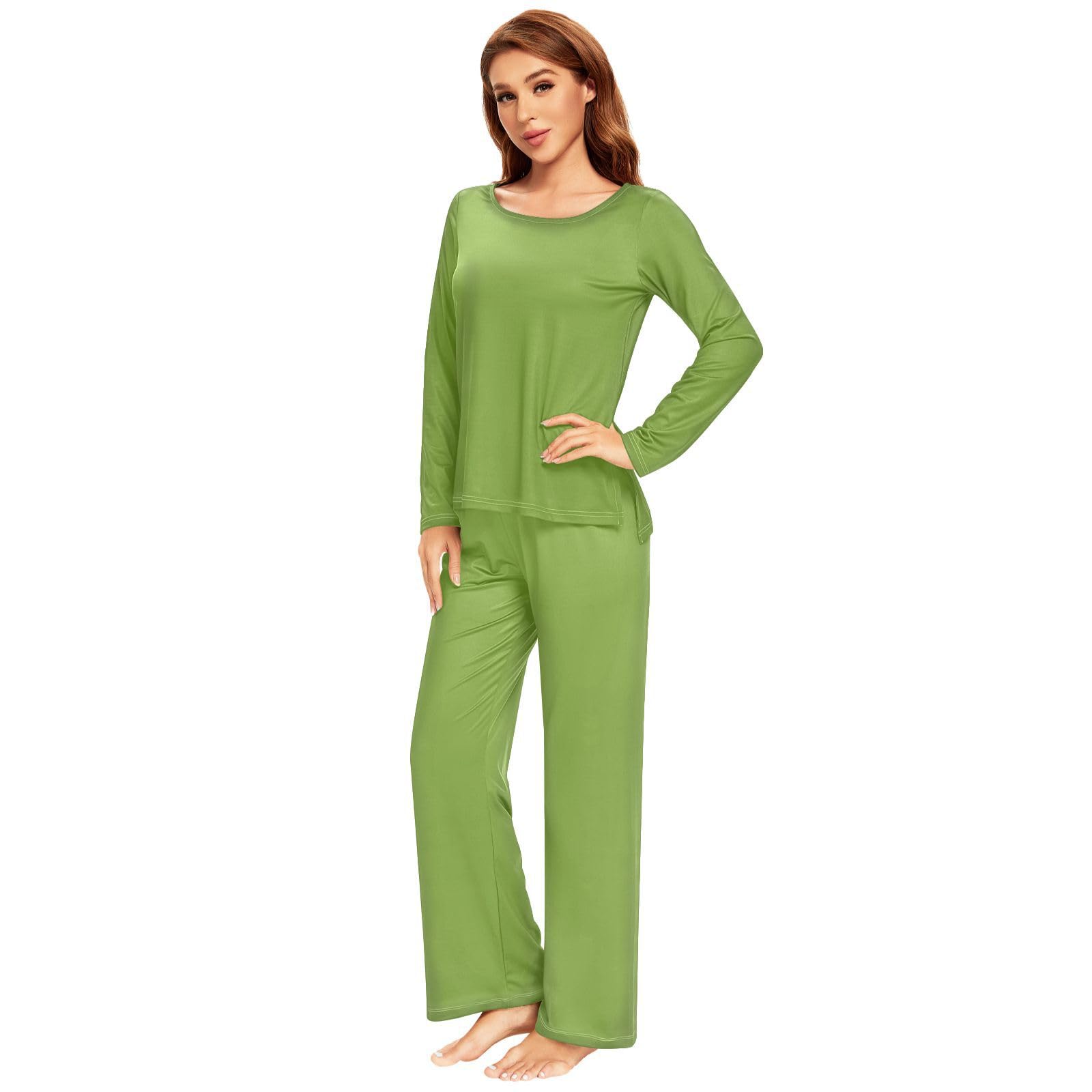 Blue Women's Pajama Set - Soft Long Sleeve Sleepwear Top & Pants Lounge Outfit 20804 | Cozy Nightwear for Relaxing at Home, Sleepovers & Winter Comfort