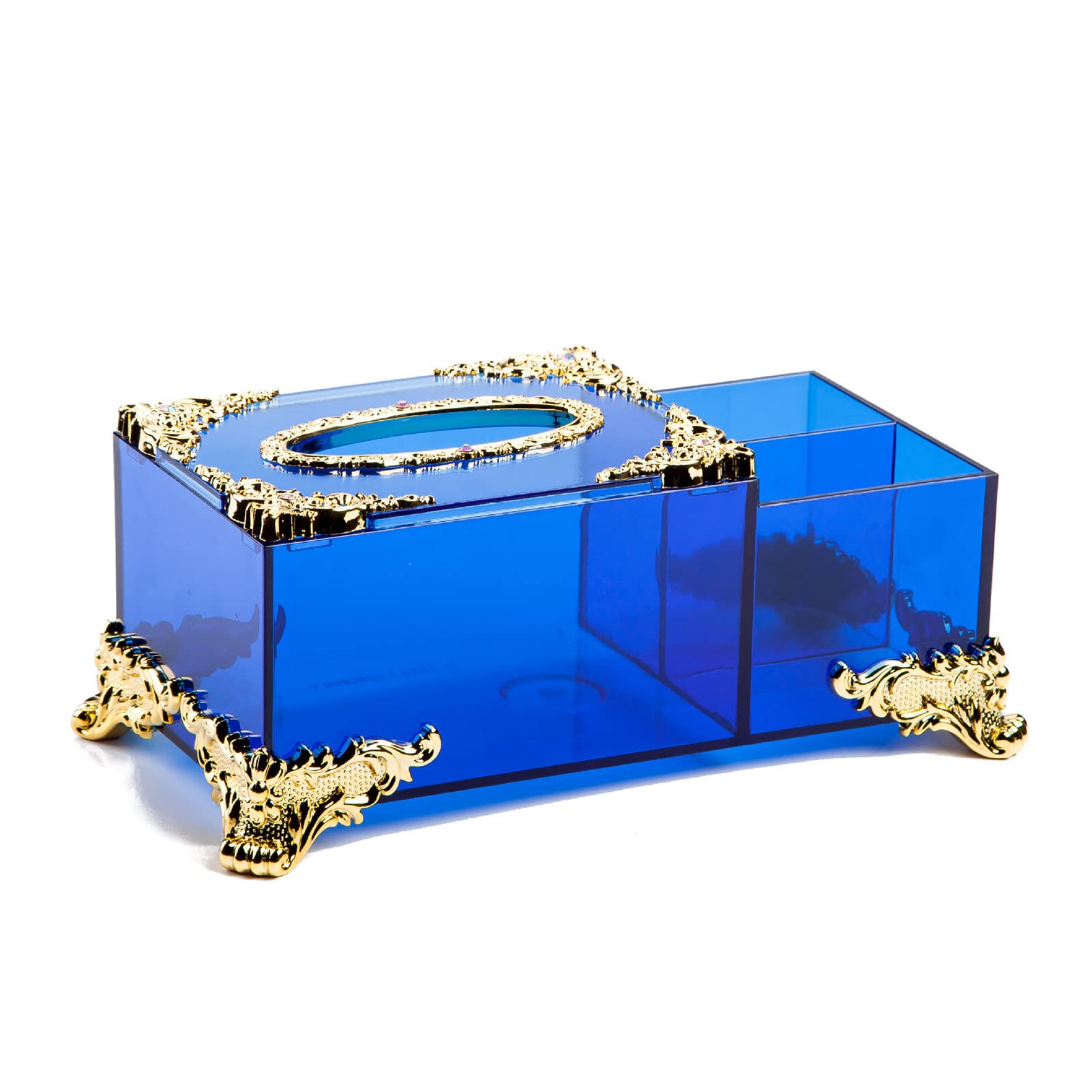 IKAXIYO Acrylic Napkin Holder - Durable Embossed Design with Wide Opening for Easy Access, Non-Slip Base for Home & Office Use | Perfect for Living Room, Dining Table, and Bathroom Tissue Storage