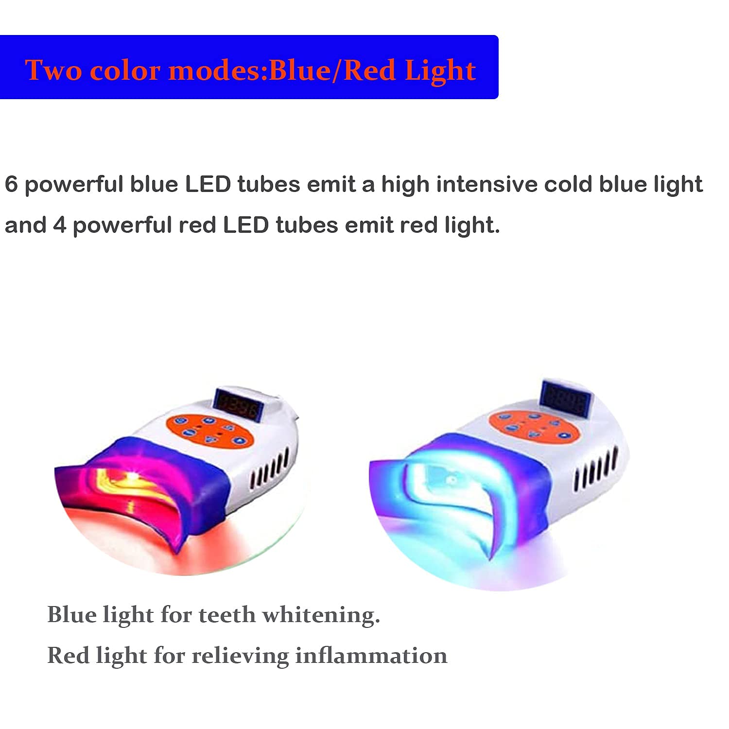 Professional 36W Teeth Whitening Lamp with LED Blue/Red Light - Dental Bleaching Machine for Clinics & Beauty Salons - Includes 10pcs LED & Floor Stand (Fast US Shipping) - Perfect for Professional Teeth Whitening Treatments & At-Home Dental Care