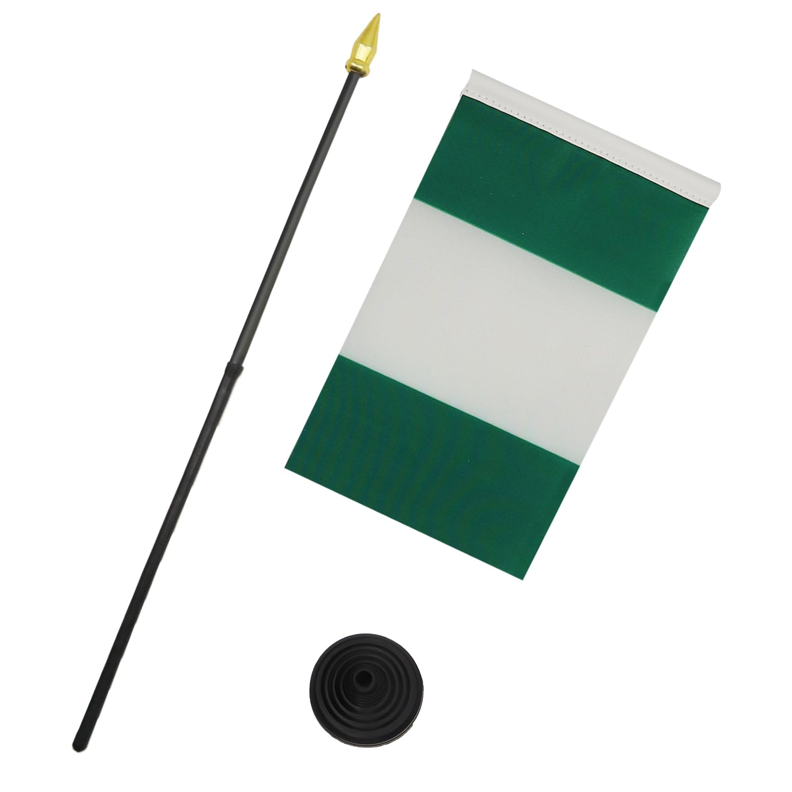 AZ FLAG Nigeria Mini Desk Flag 4'' x 6'' (15 x 10 cm) - 100% Polyester with 10'' Golden Spear Pole - Perfect for Office Decor, International Events & Nigerian Pride Displays