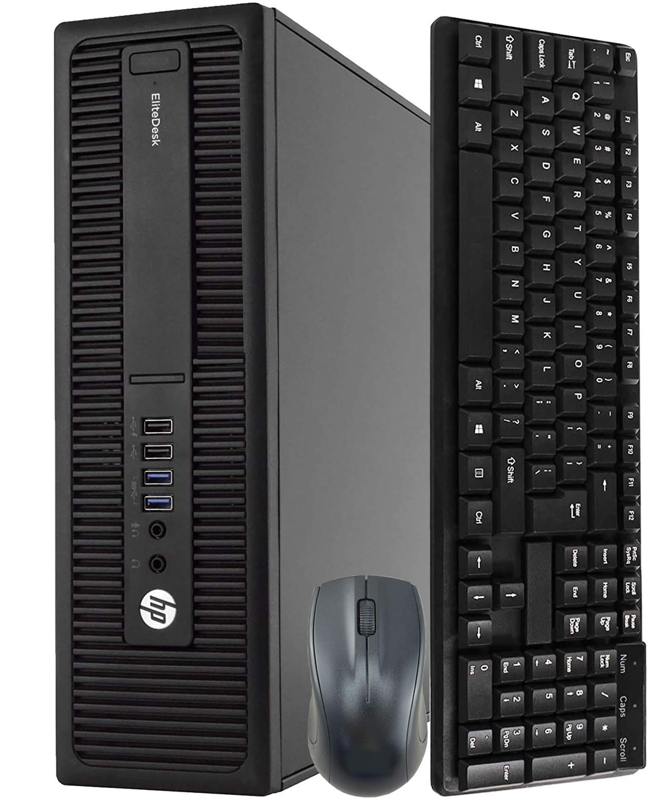 HP 800 G2 SFF Business Desktop PC - Intel Core i5-6500 3.2GHz Quad-Core, 8GB RAM, 128GB M.2 SSD + 1TB HDD, WiFi | Bluetooth, Wireless Keyboard & Mouse, Windows 10 Pro (Renewed) - Perfect for Office Work, Home Computing & Small Business Use