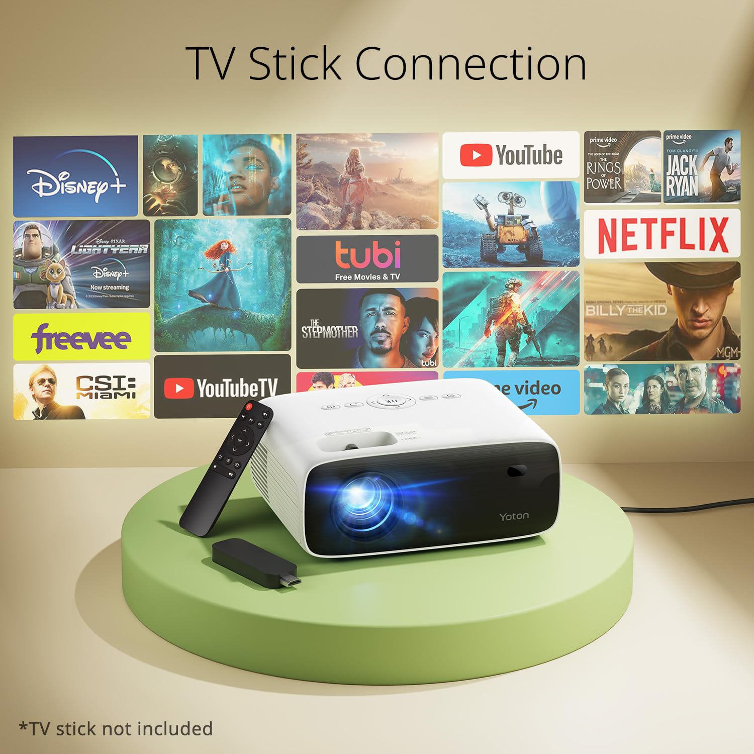 YOTON Y6 4K Mini Projector with Bluetooth 5.2 - 18000 Lumens Full HD 1080P Home Theater Movie Projector - 200