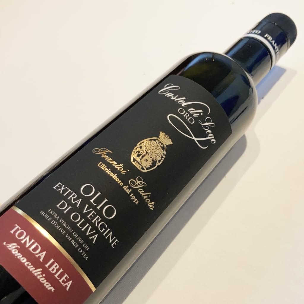 Premium Extra Virgin Olive Oil - Monocultivar Castel di Lego Tonda Iblea 500ml - Cold Pressed, Rich Flavor for Cooking, Salads & Gourmet Dishes
