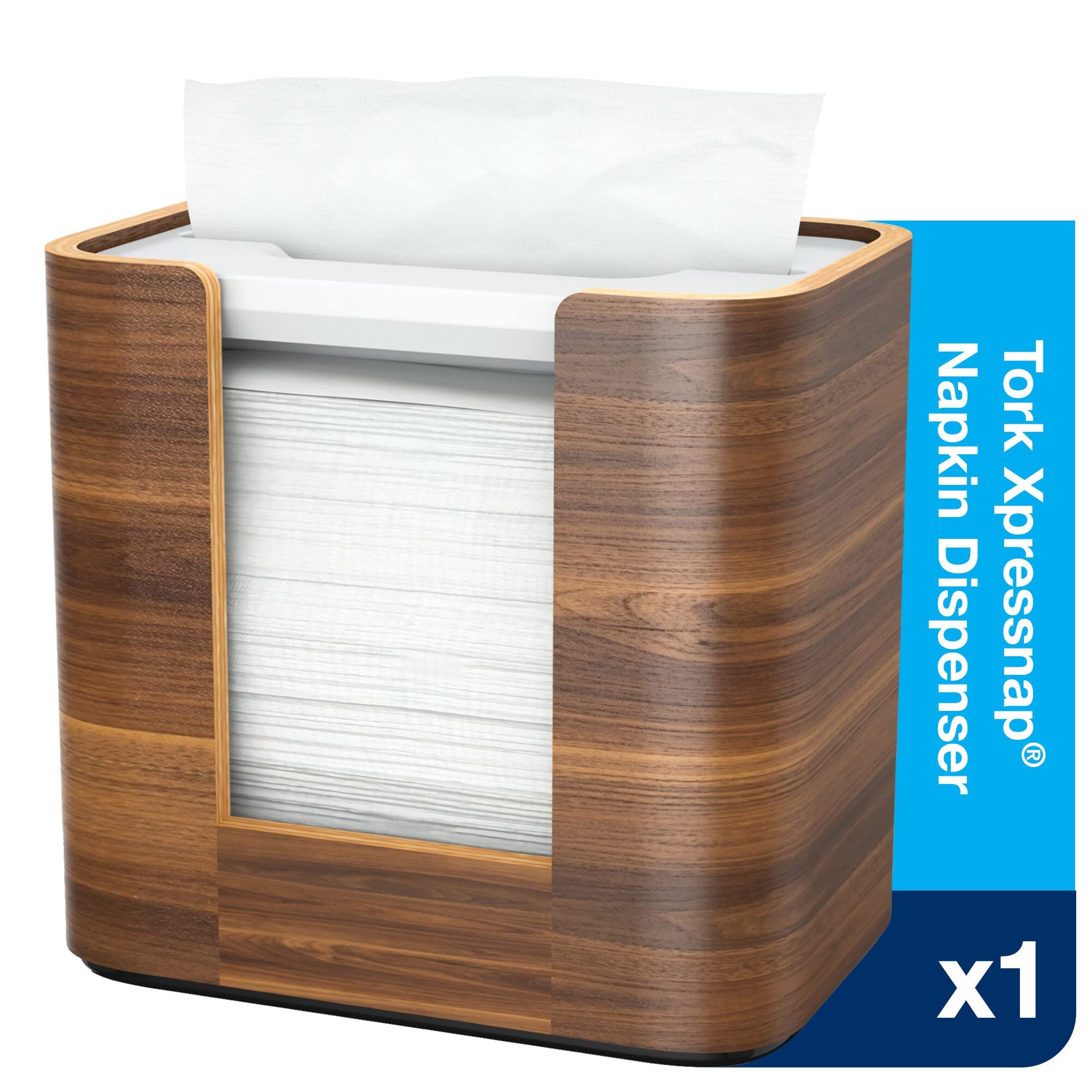 Tork Xpressnap Compact Tabletop Napkin Dispenser - Walnut Finish (7.6