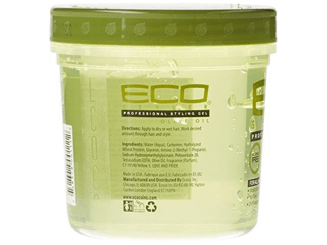 EcoStyler Olive Oil Styling Gel 16oz - Strong Hold, No Flake, Natural Shine for All Hair Types - Perfect for Curly, Wavy, and Coily Hair Styling