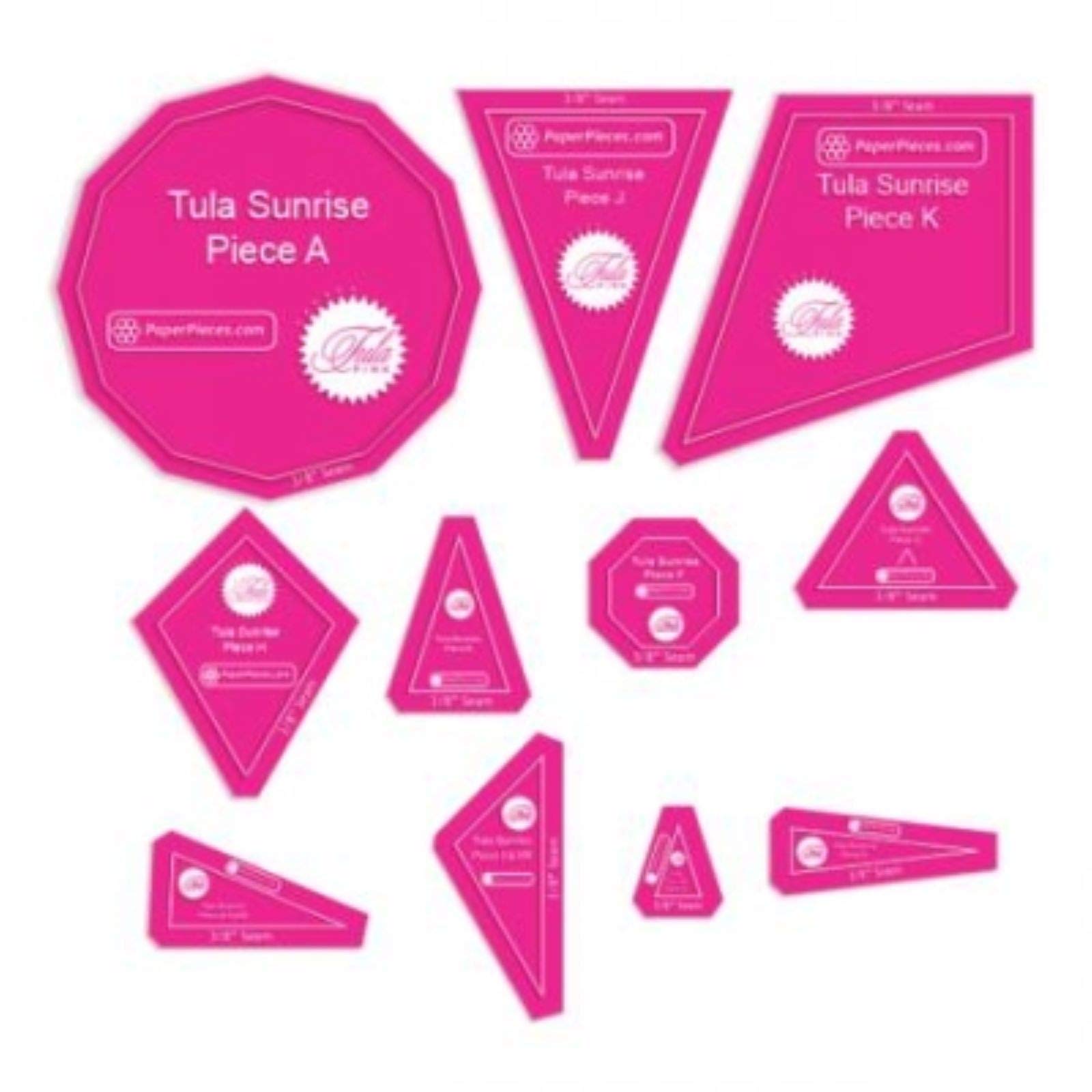 Tula Pink Tula Sunrise 11-Piece Acrylic Quilting Template Set - TULASUN-038 - Perfect for Patchwork, Applique & DIY Craft Projects