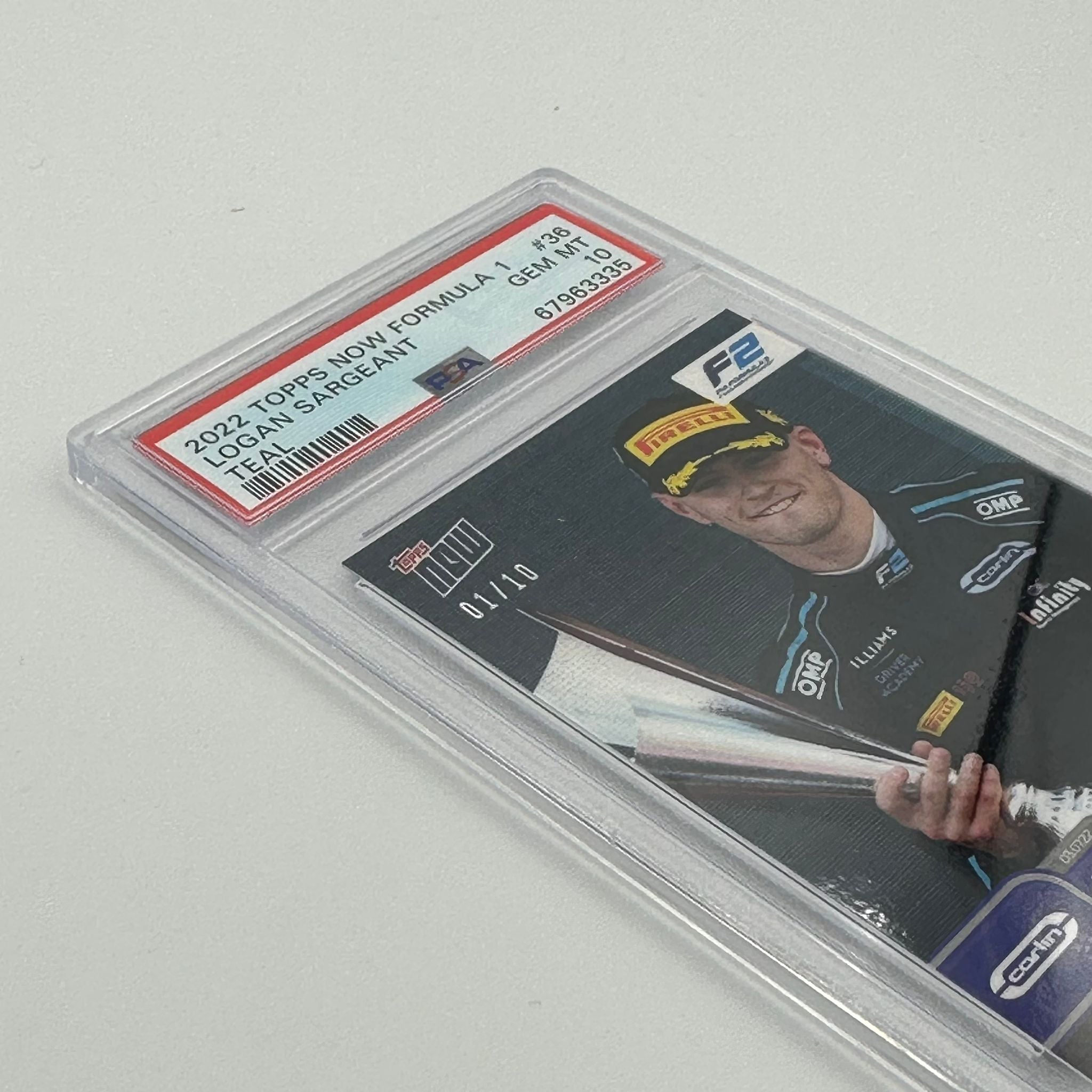 Logan Sargeant Rookie Card PSA 10 1/10 Teal #3 - Perfect for F1 Collectors, Racing Fans & Sports Memorabilia Enthusiasts