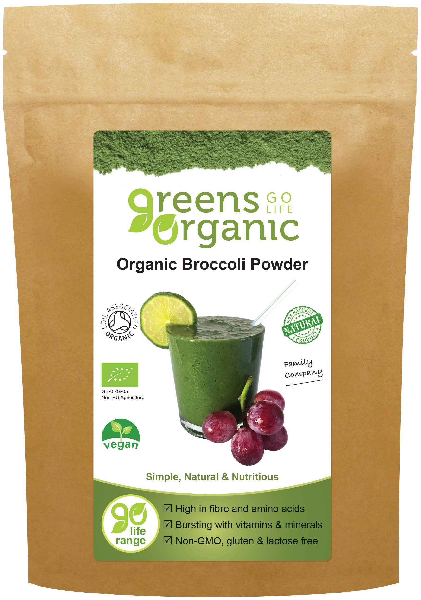 Organic Broccoli Powder 200g - 100% Pure Superfood Supplement for Smoothies, Baking & Detox - USDA Certified Greens Powder for Immune Support & Wellness
