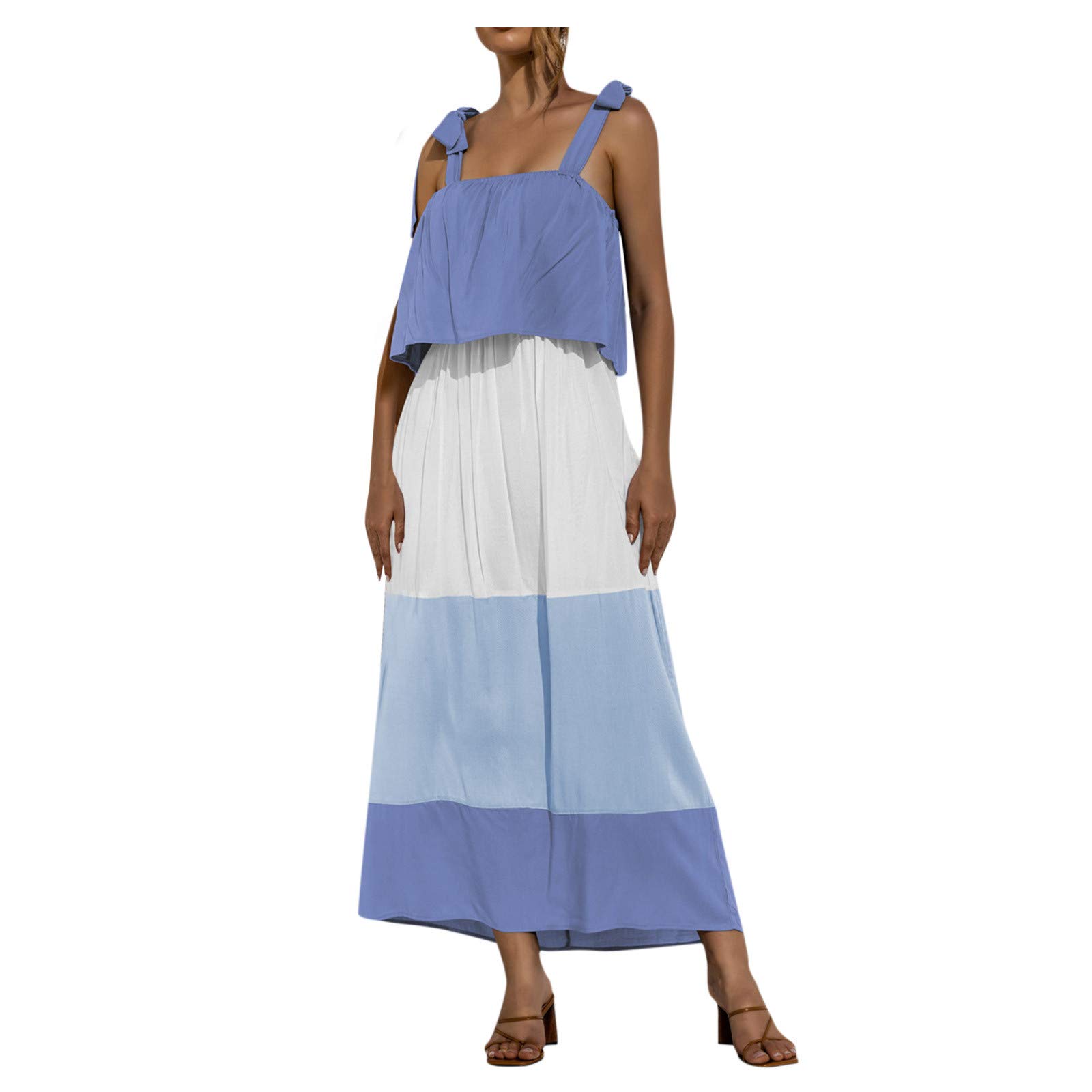 Women's Summer Casual Contrast Strap Bandage Dress with Hawaiian Print - Perfect for Beach Vacations, Pool Parties, and Tropical Getaways