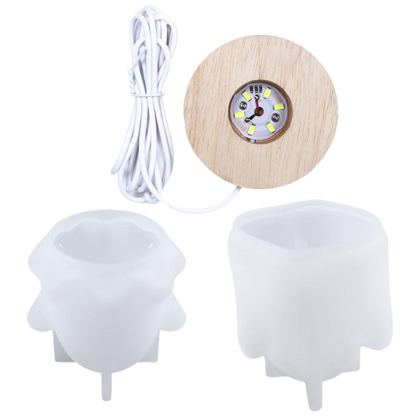 BAIJAC 2 Pack 3D Halloween Ghost Silicone Molds for Resin Crafting - DIY Epoxy Resin Light Bulb Molds with Lamp Holder for Spooky Table Decorations, Party Favors & Home Decor
