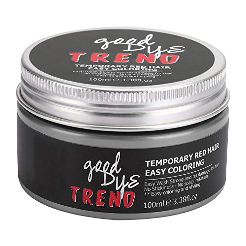 Temporary Hair Color Wax - Wash Out Hair Dye for Men & Women | 100ml Red Hair Styling Cream & Pomade | Perfect for Parties, Halloween & Cosplay