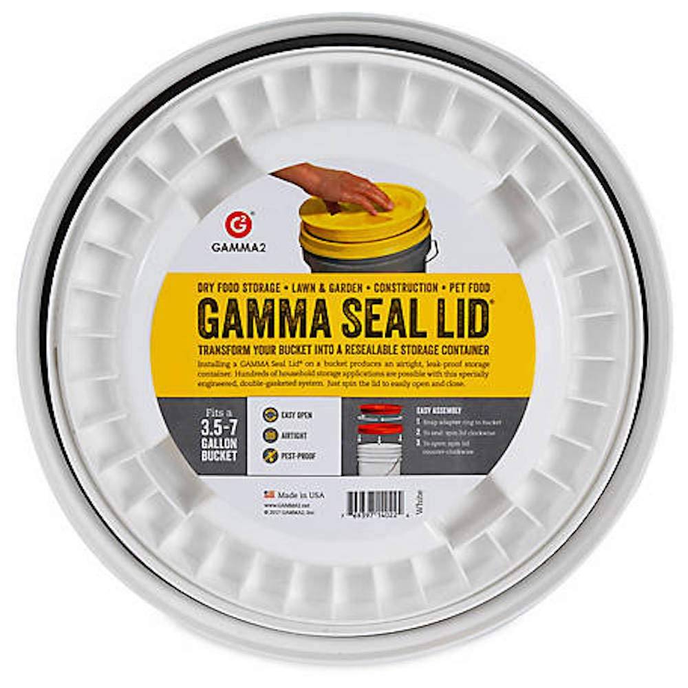 5 Gallon White Gamma Seal Lids - 12 Pack | Airtight Food Storage Container Lids for Buckets | Perfect for Dry Goods, Pet Food & Emergency Supplies Storage