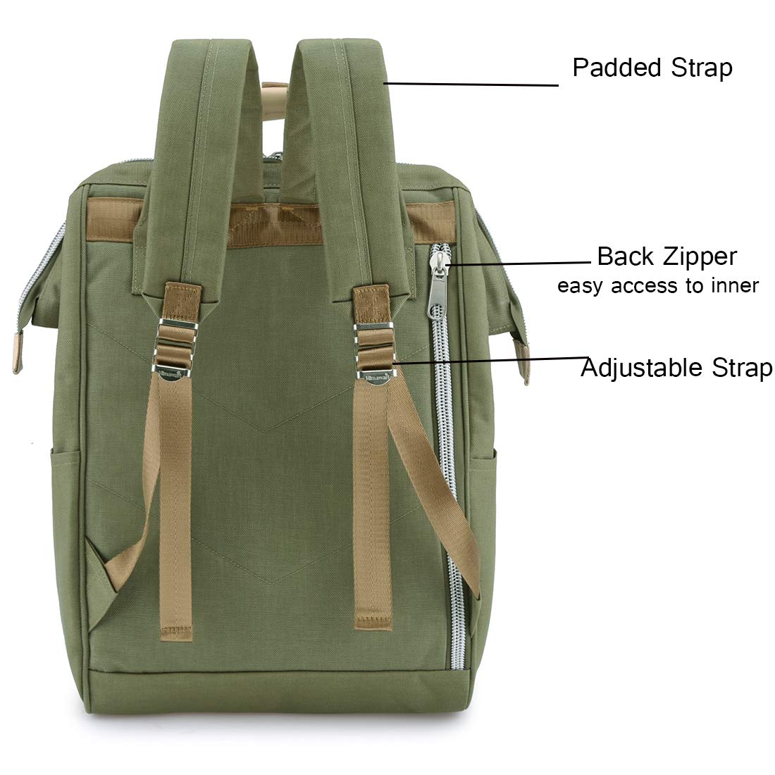 Large Travel Backpack with Laptop Compartment - 17 Inch Roomy Doctor Bag for College, Work & Travel - Durable Backpack for Women & Men (Olive Green) - Perfect for Commuting, Business Trips & Daily Use