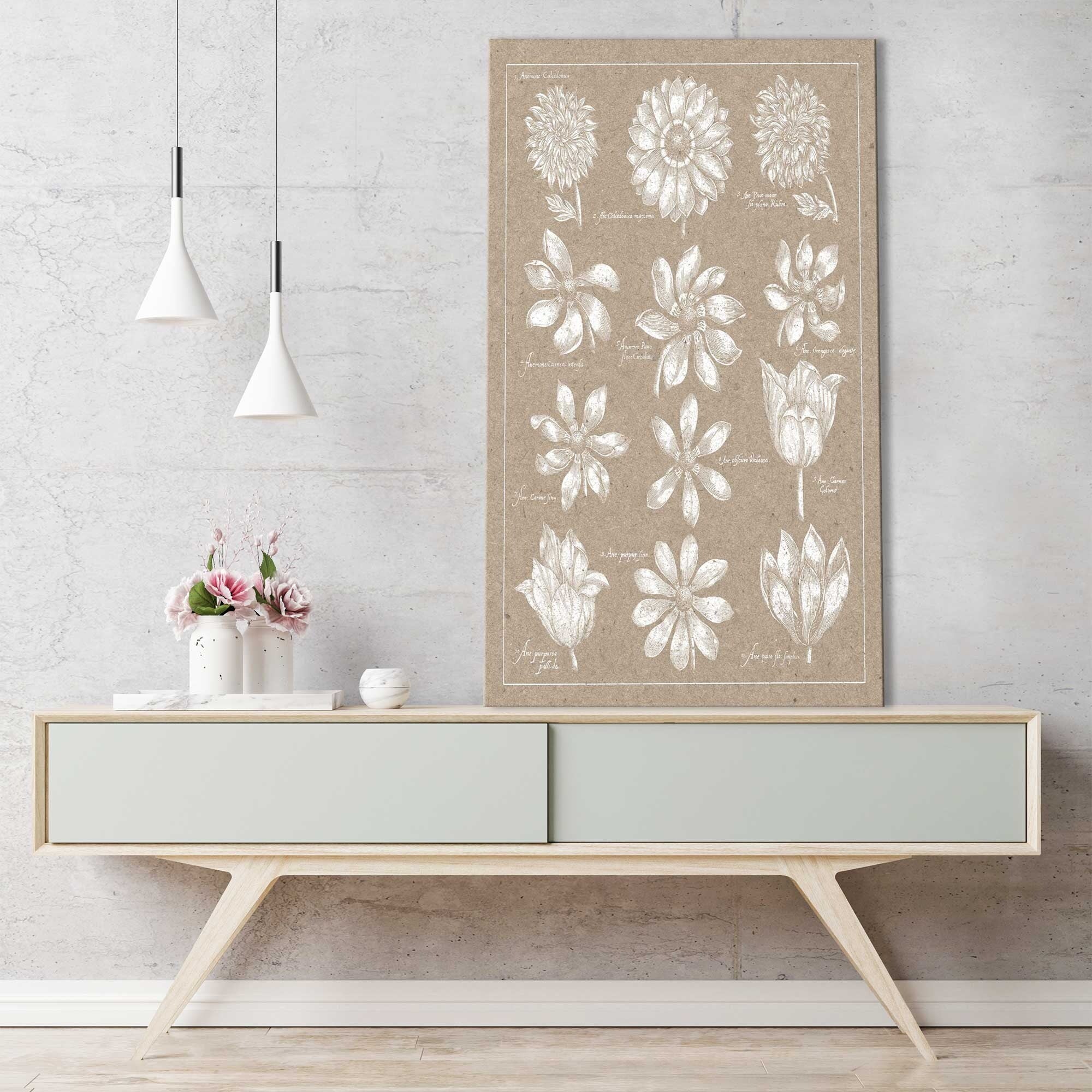 Anemone Plate II Vertical Canvas Print - Stunning Floral Wall Art for Living Room, Bedroom & Office Decor