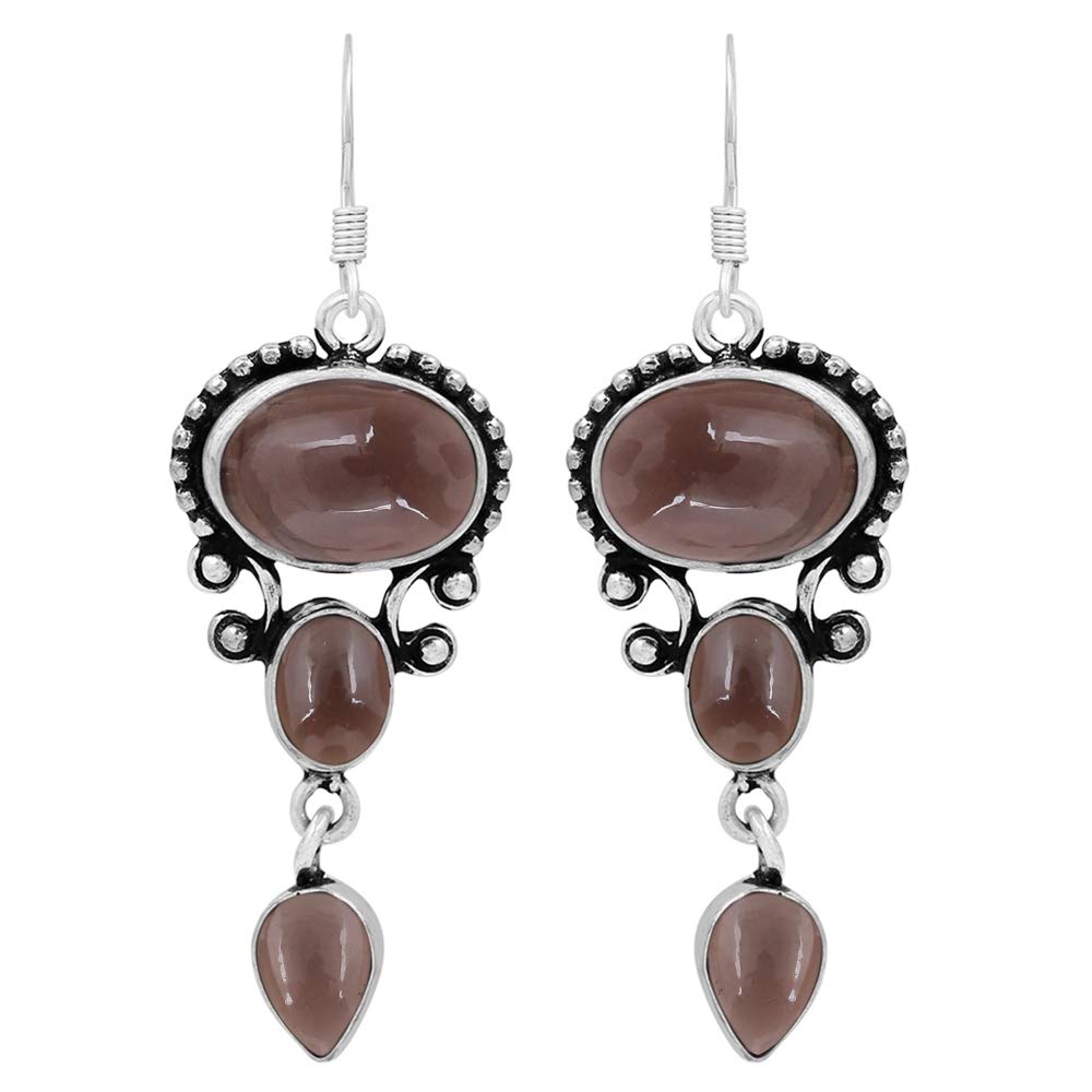 16.96Cts Natural Semi-Precious Gemstone Dangle Earrings for Women - Handmade Bohemian Jewelry, Perfect Gift for Mom, Wife, Birthday, Anniversary & Women's Day - Elegant for Parties, Weddings & Daily Wear