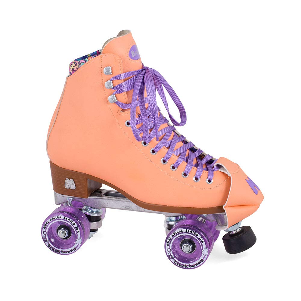 Moxi Beach Bunny Roller Skates for Women - Stylish Outdoor & Indoor Quad Skates with Cushioned Boots for Rink, Park, and Beach Skating