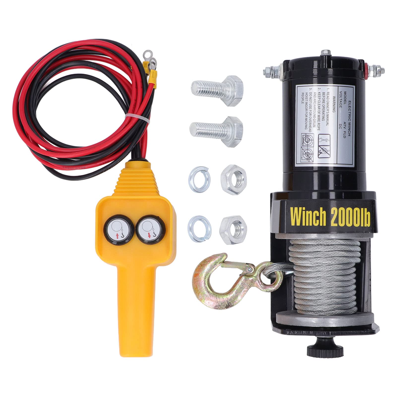 24V Electric Winch with Copper Core - High Conductivity Cable for Trucks, Off-Road Vehicles & Heavy Duty Towing | Perfect for Recovery, Hauling & Construction Work