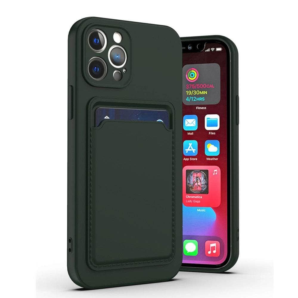 Premium Liquid Silicone iPhone 14 Wallet Case with RFID Protection - Slim Protective Phone Cover with Card Holder - Perfect for Everyday Use, Travel & Business