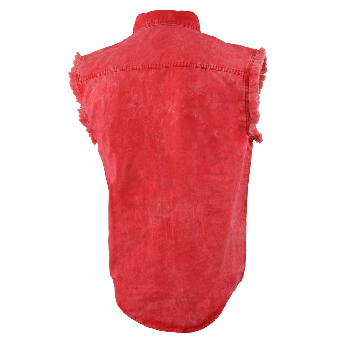 Milwaukee Leather Mdm11681.151 Men's Red & Beige Sleeveless Shirt - Breathable Summer Casual Wear for Outdoor Activities & Travel