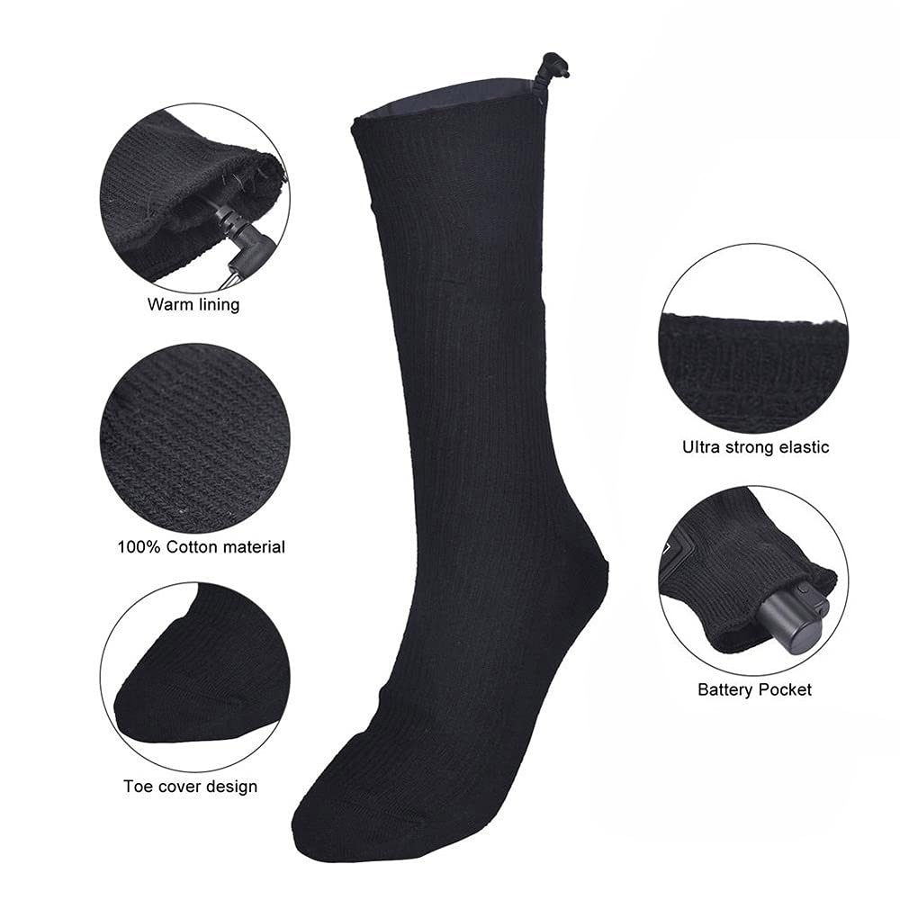 Rechargeable Heated Socks for Men & Women - Electric Thermal Warming Socks for Outdoor Activities, Cycling, Hiking & Winter Sports - Stay Warm in Cold Weather